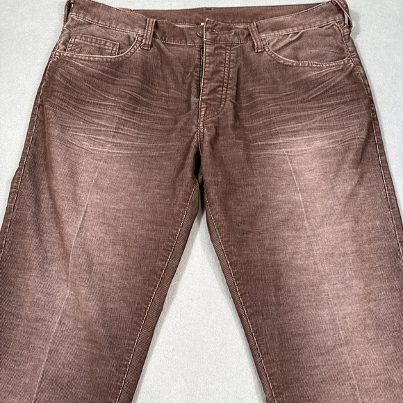 PANTS CORDUROY STRAIGHT True Religion MEN 33 GENO  Relaxed  Flap BROWN - Picture 4 of 11